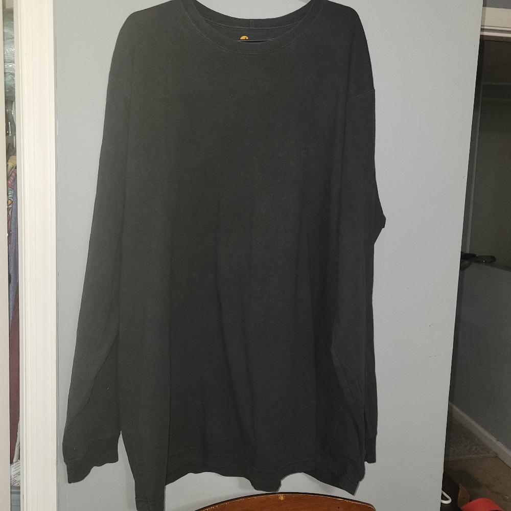 Carhartt Mens Black Original Fit Long Sleeves Logo Graphic TShirt Size 2XL Tall